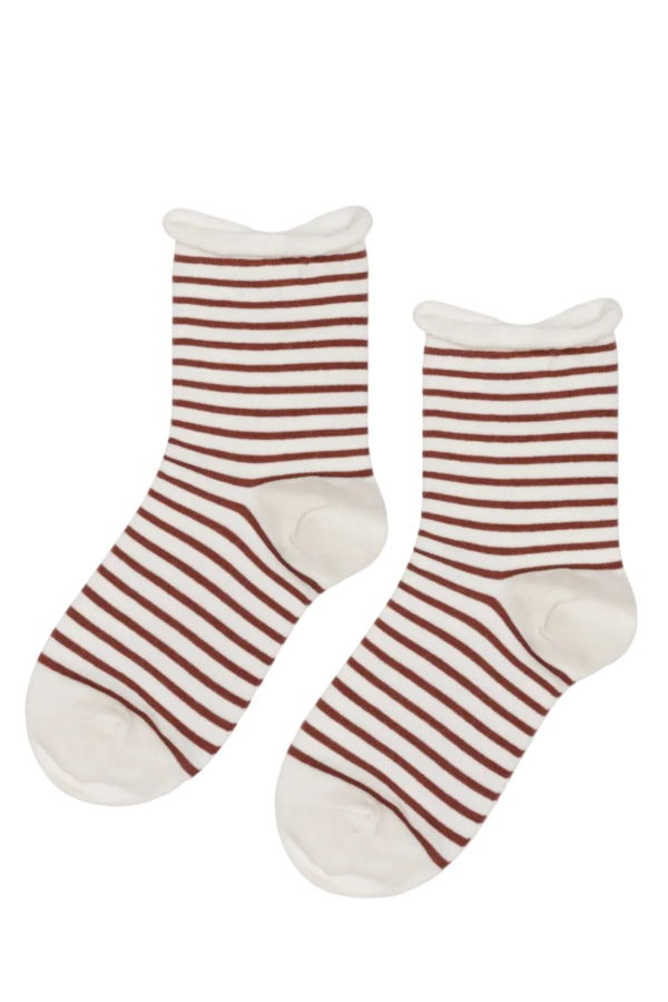 Hansel from Basel Nautical Mocha Stripe Crew Sock