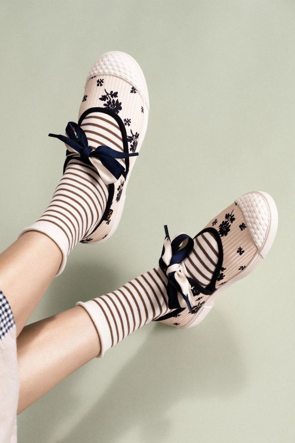 Hansel from Basel Nautical Mocha Stripe Crew Sock