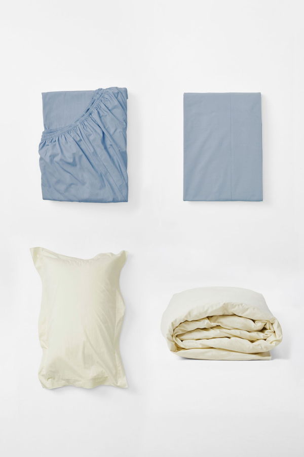SUTRAM Single Set with Half Blue and Canvas Bedding Set