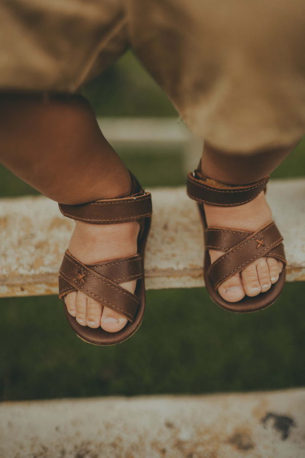 KIDS Donsje Tobi Sandals - Cognac Classic Leather