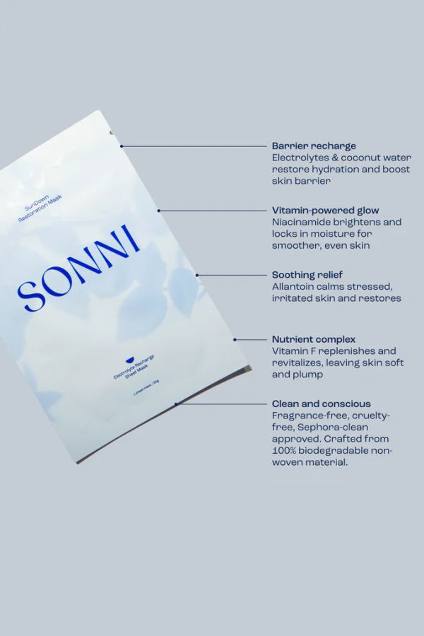 SONNI Sundown Restoration Electrolyte Sheet Mask Box of 4
