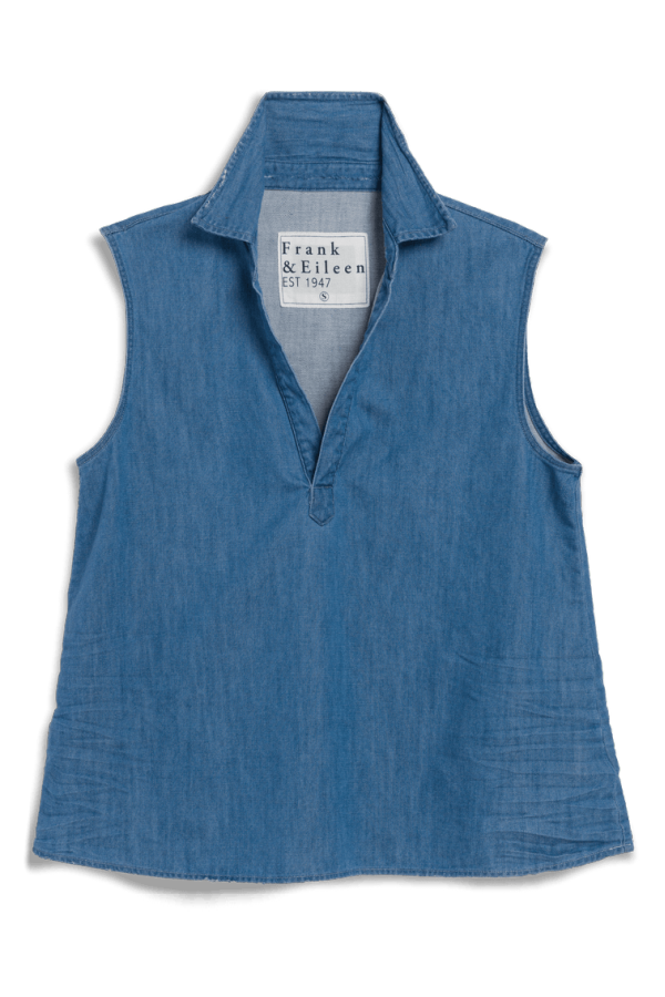 Frank & Eileen Olivia Sleeveless Polo Shirt - Vintage Stonewashed Indigo