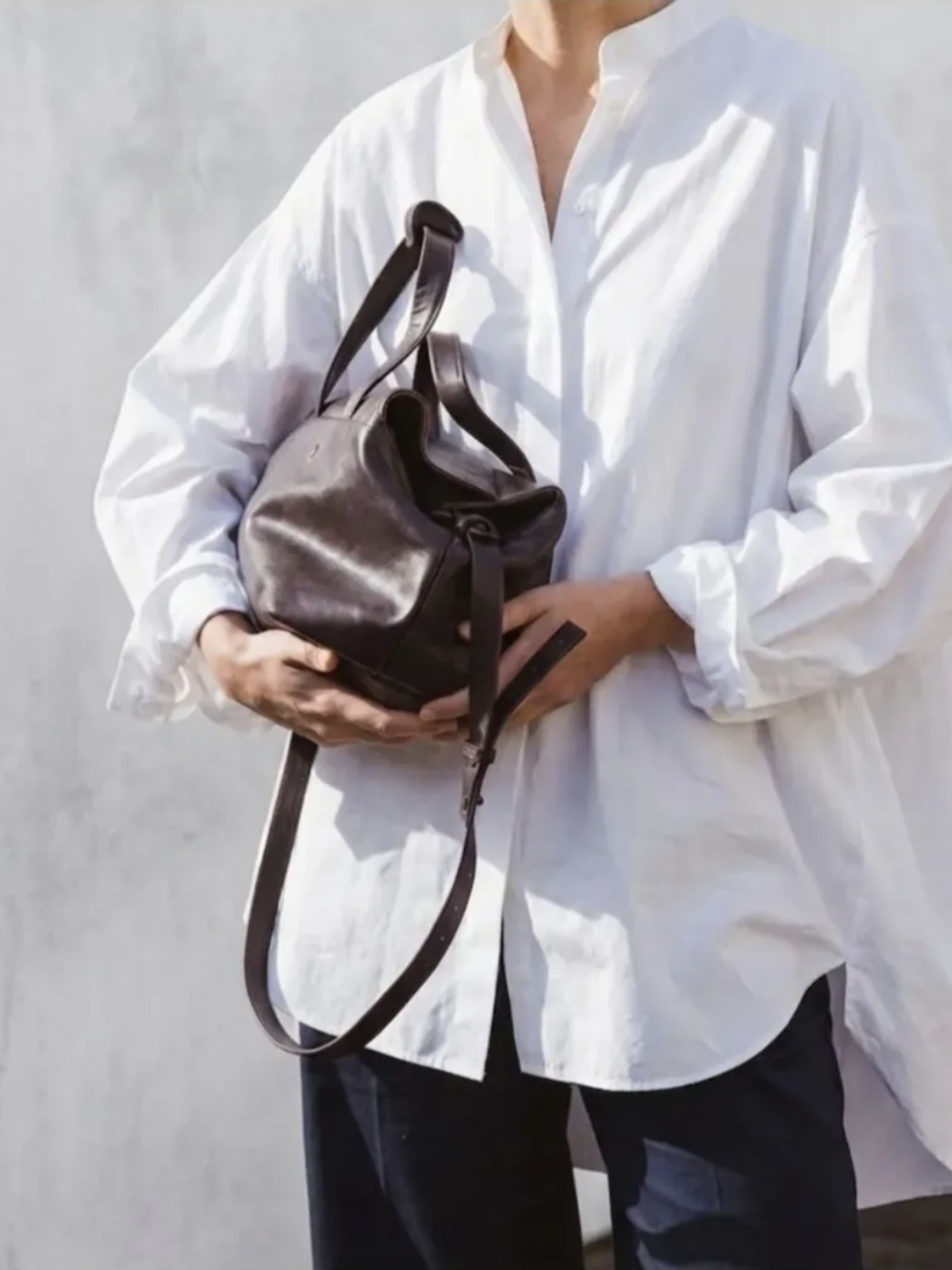 Lihann George Lili Matte Natural Grain Handbag - Deep Espresso - Image 3 of 4