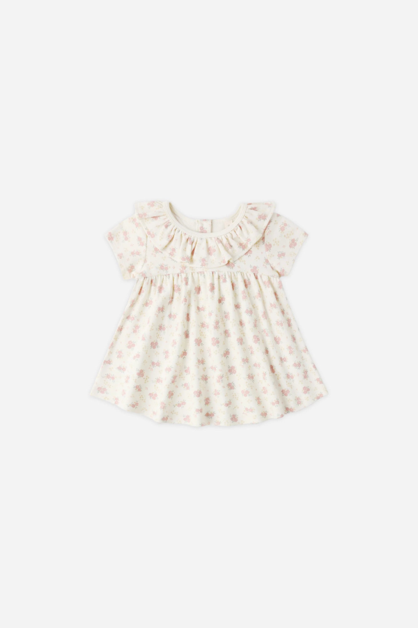 KIDS Rylee + Cru Quincy Mae Ruffle Collar Jersey Dress