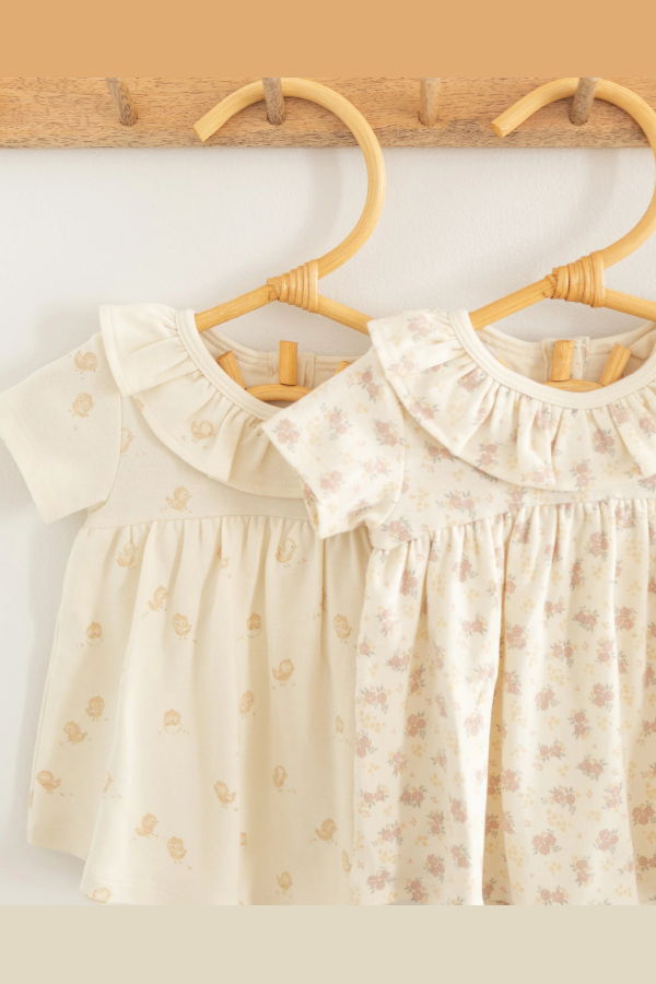 KIDS Rylee + Cru Quincy Mae Ruffle Collar Jersey Dress