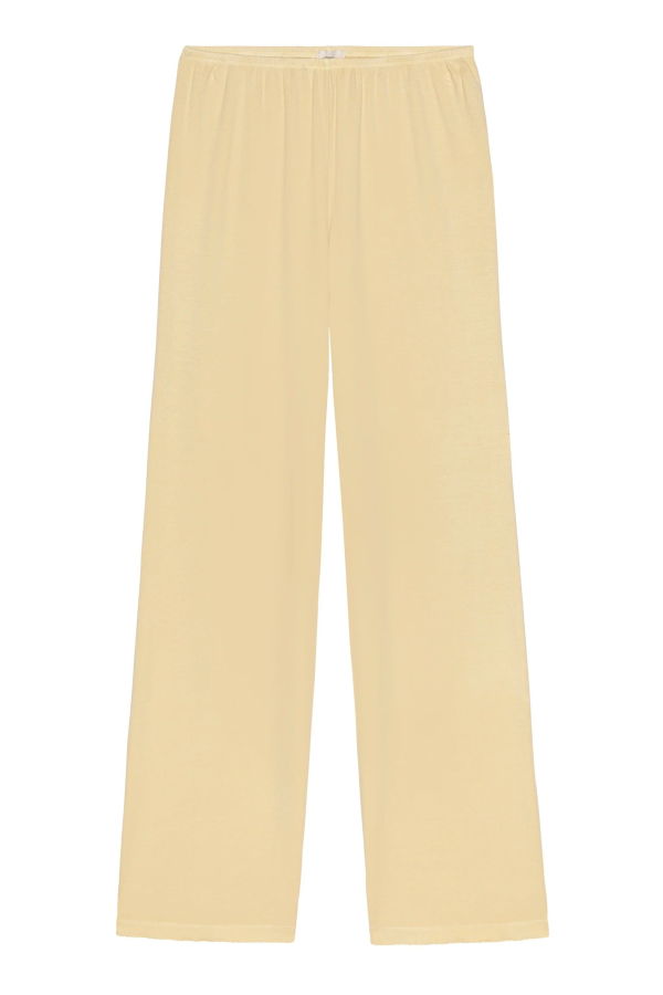Donni. The Baby Rib Scallop Pant - Butter