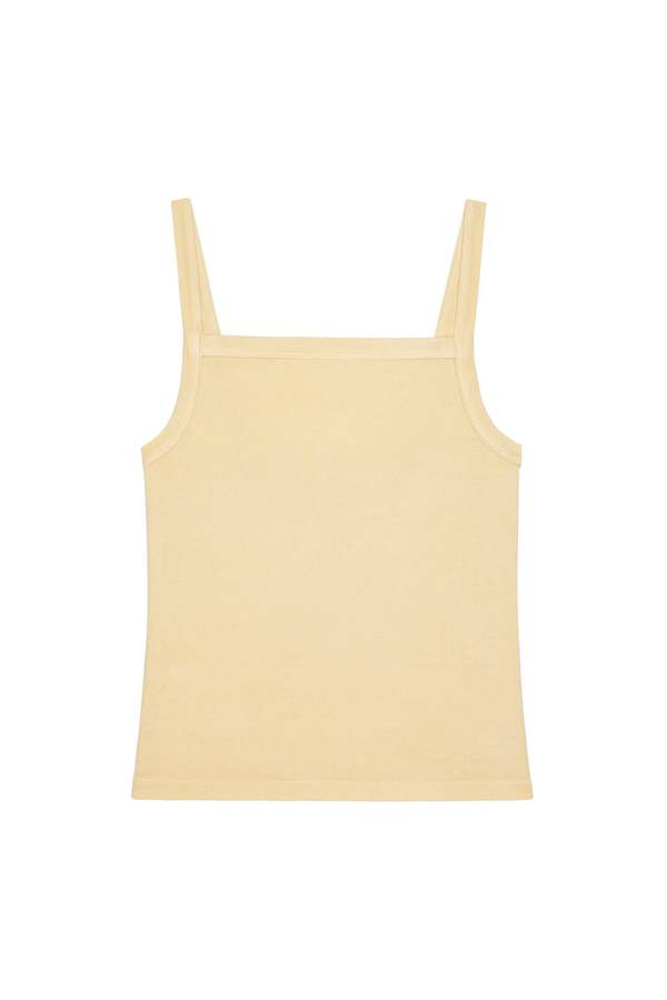 Donni. The Baby Rib Square Neck Tank - Butter