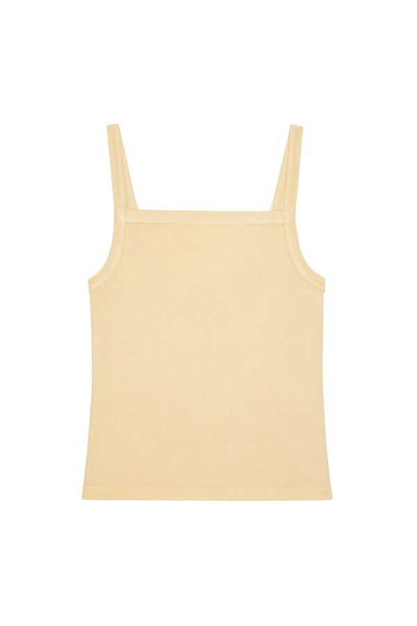 Donni. The Baby Rib Square Neck Tank - Butter