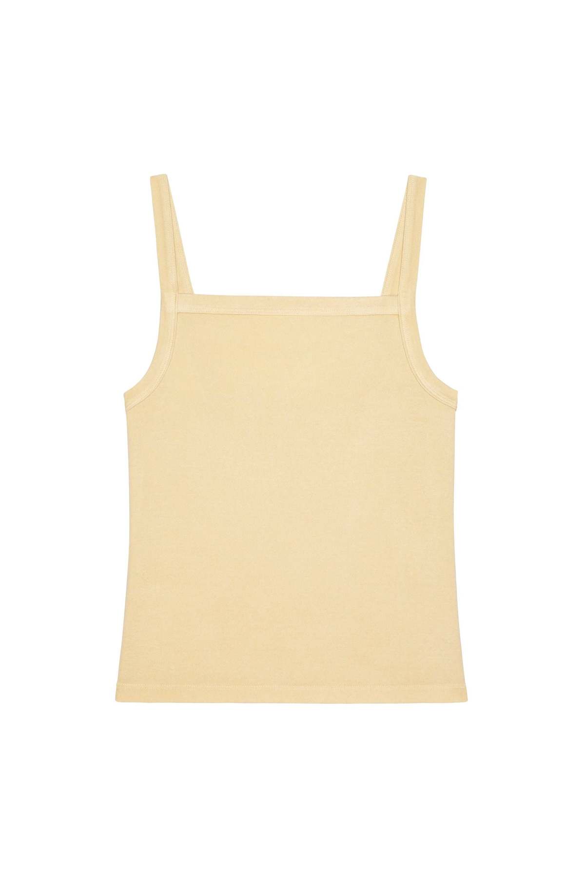 Donni. The Baby Rib Square Neck Tank - Butter - Image 1 of 4