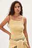Donni. The Baby Rib Square Neck Tank - Butter - Thumbnail 3