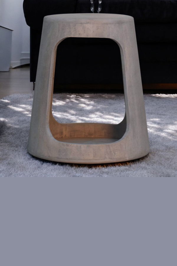 Expo Bazaar Solid Wood Side Table - Brown Acid Wash