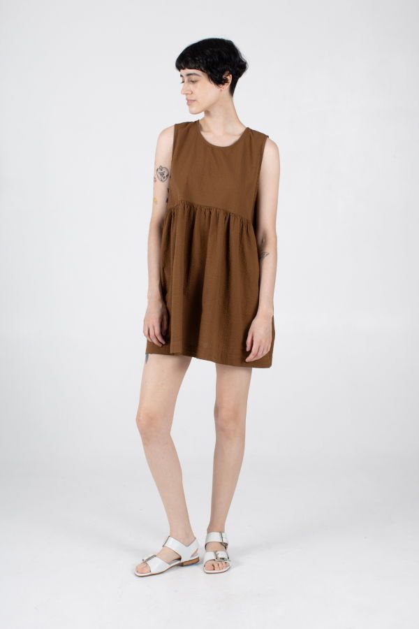 Samet Andre Dress, Dachshund Seersucker