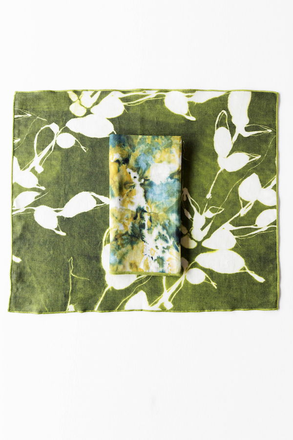 Goldie Home Porto Print Placemat - Olive