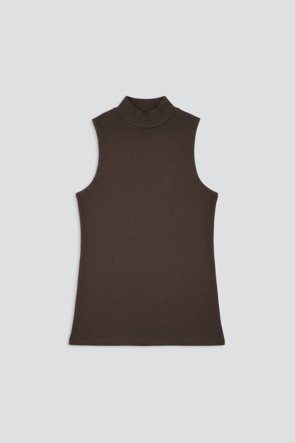 Jungmaven Coffee Bean Mariposa Sleeveless Mock Tee Top