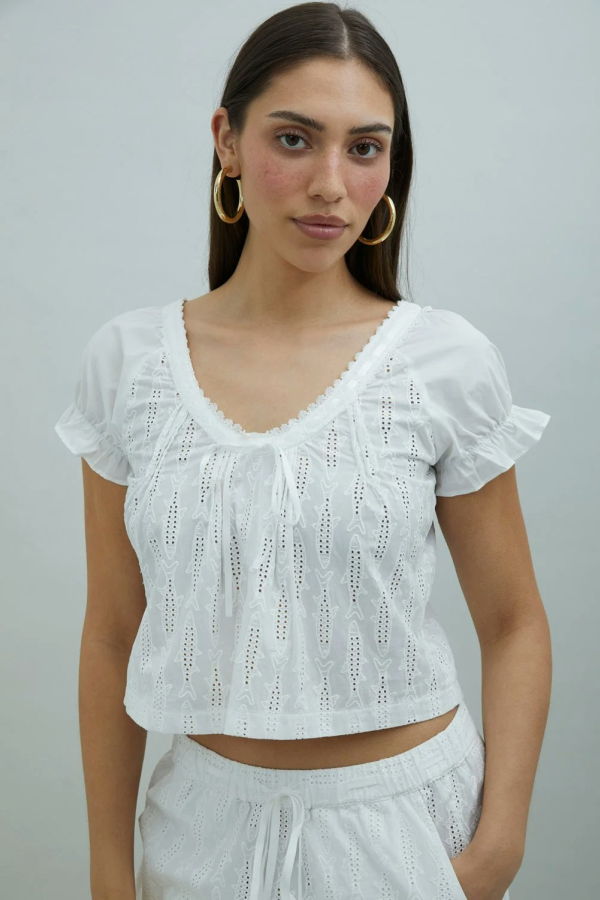 House of Sunny Sea Breeze Cotton Top - Ivory