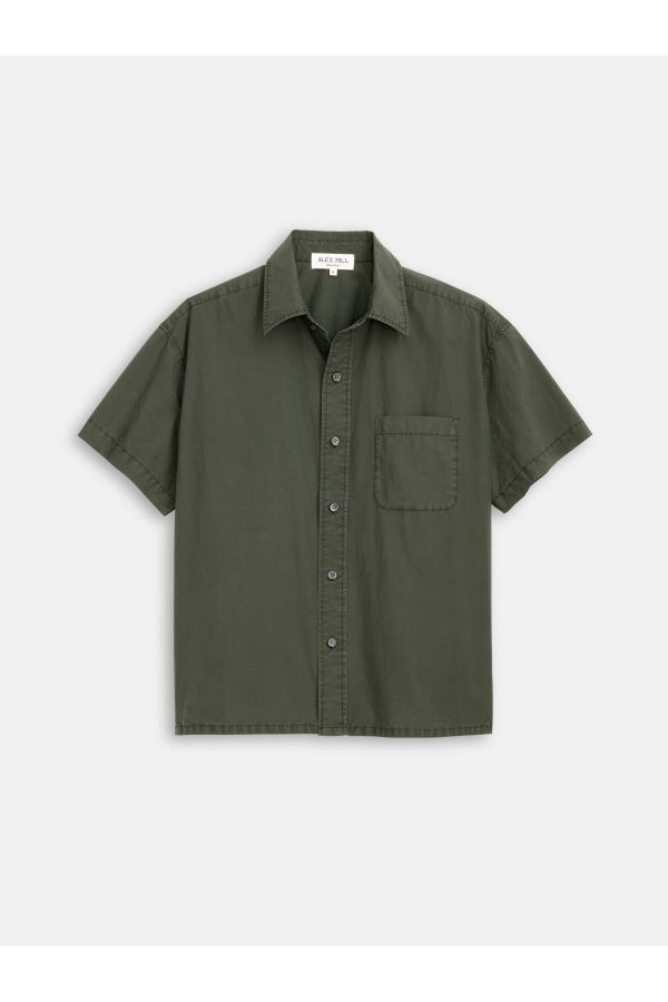 Alex Mill Alex Paper Poplin SS Shirt - Flight Green