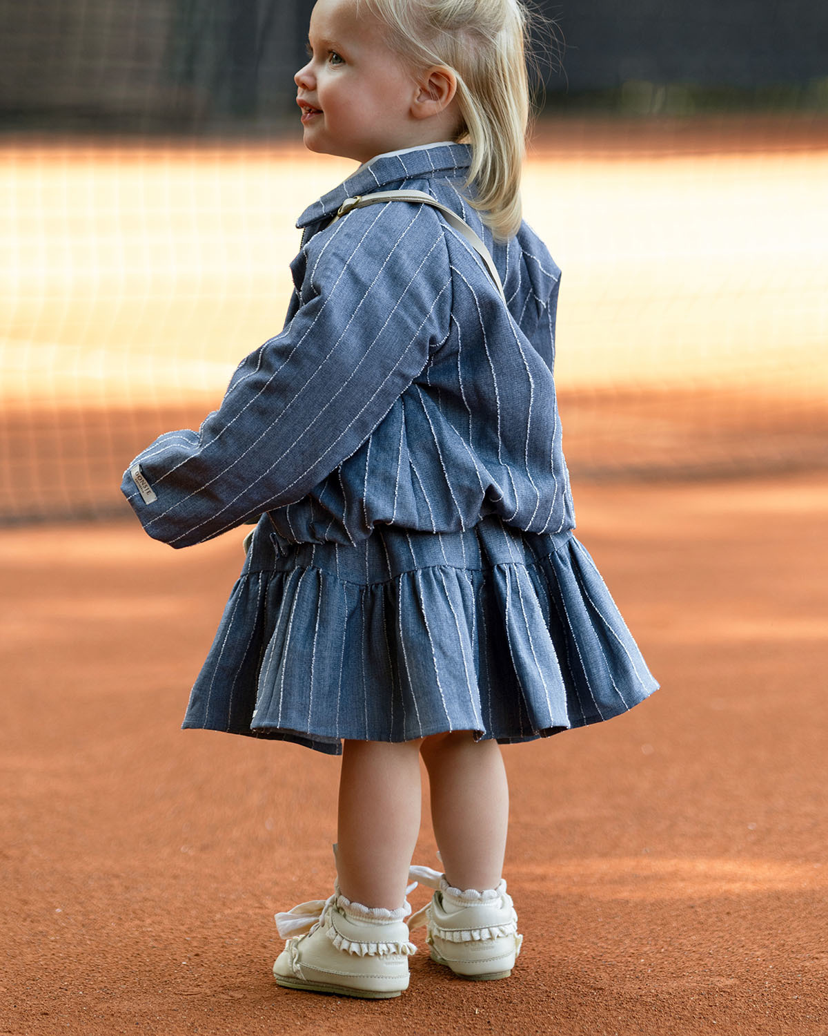 KIDS Donsje Cyran Jacket - Foggy Blue Striped - Image 2 of 4