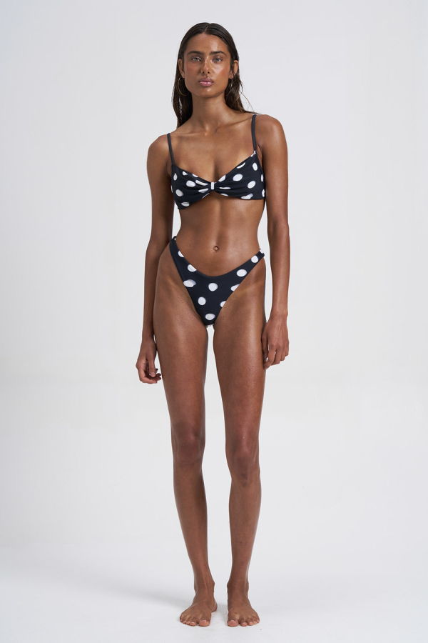 St. MACI Brella Cowl Neck Bikini Top - Medium Dual Polka