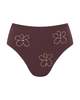 St. MACI Mira High Waist Bikini Bottoms With Floral Detail - Chocolate Stitch - Thumbnail 1