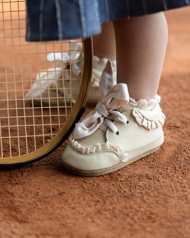 KIDS Donsje Loke Sneakers - Cream Leather