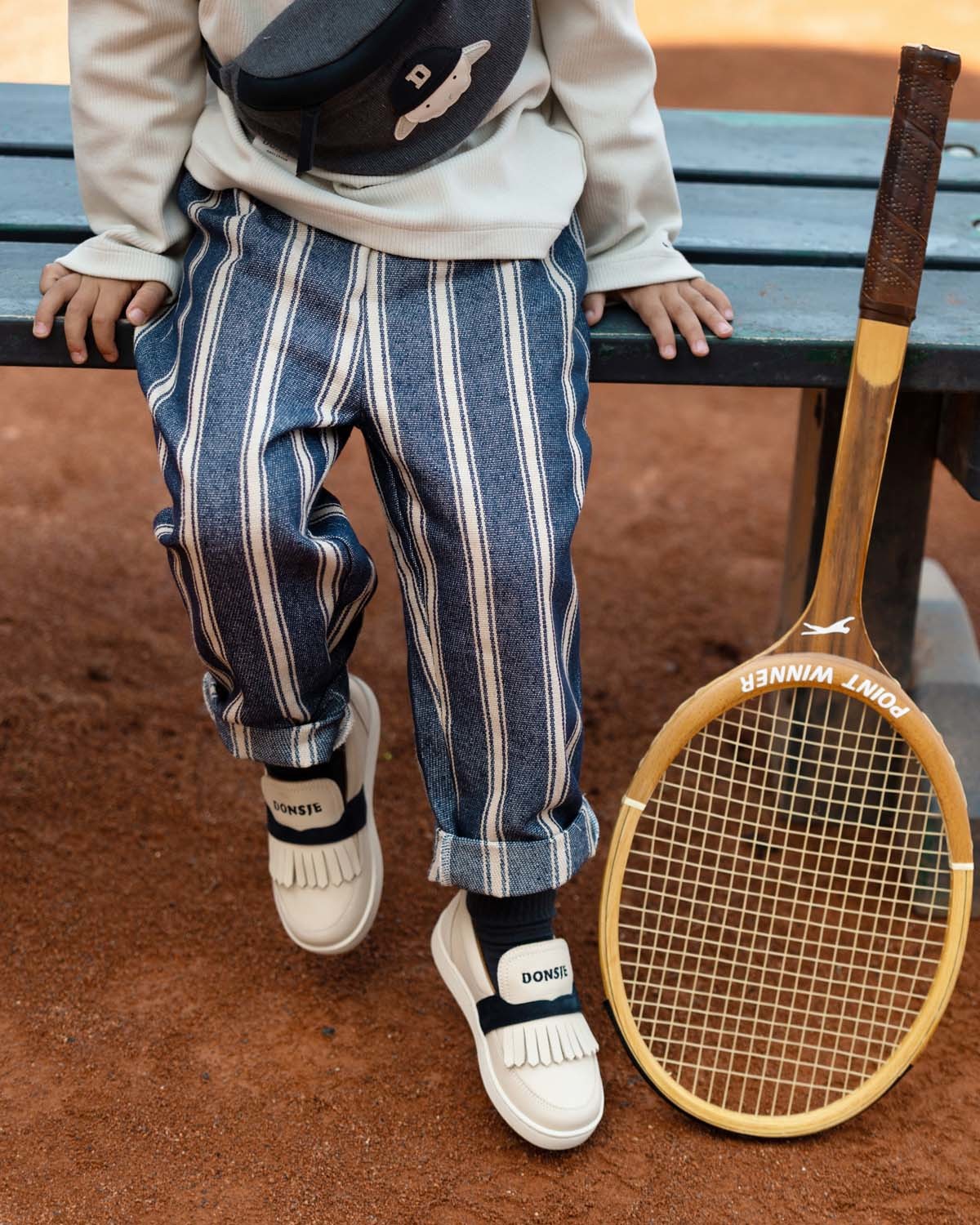 Donsje Menno Trousers - Blue - Soft Sand Striped - Image 2 of 4