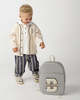 Donsje Raffie Schoolbag Backpack - Blue - Moss Green Striped - Thumbnail 2