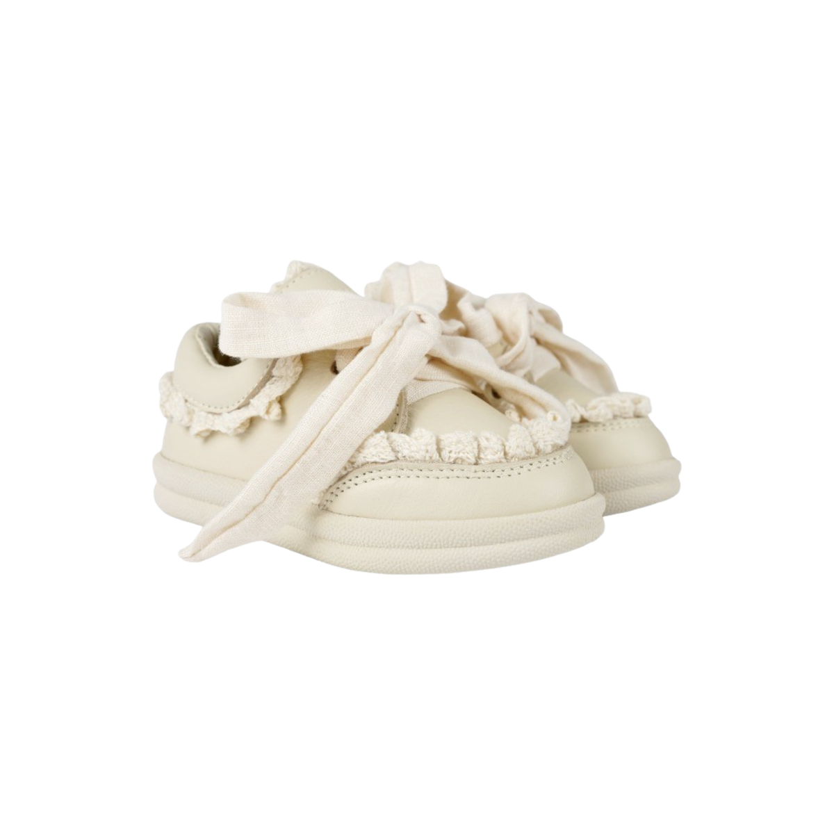 KIDS Donsje Wisel Sneakers - Cream Leather - Image 2 of 4