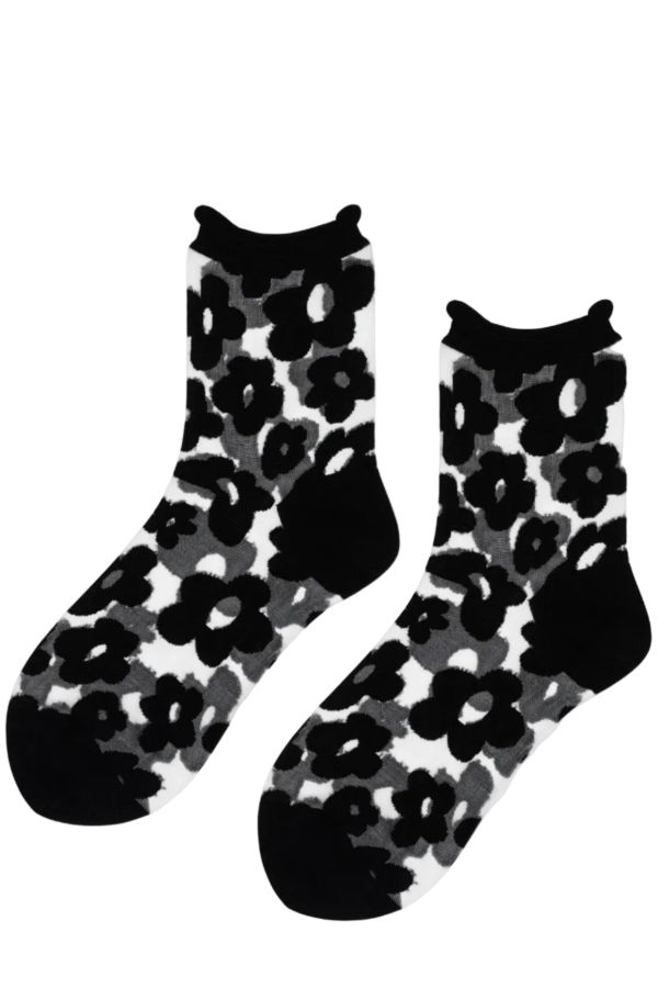 Hansel from Basel Pop Sheer Crew Socks - Black