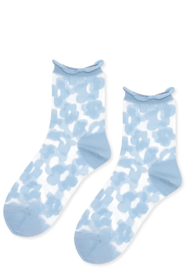 Hansel from Basel Pop Sheer Crew Socks - Periwinkle