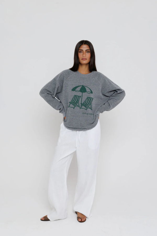 Sunny Somewhere Out of Office Raglan Sweatshirt