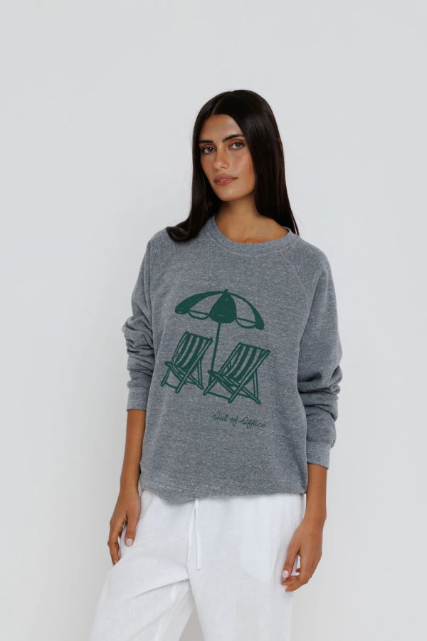 Sunny Somewhere Out of Office Raglan Sweatshirt