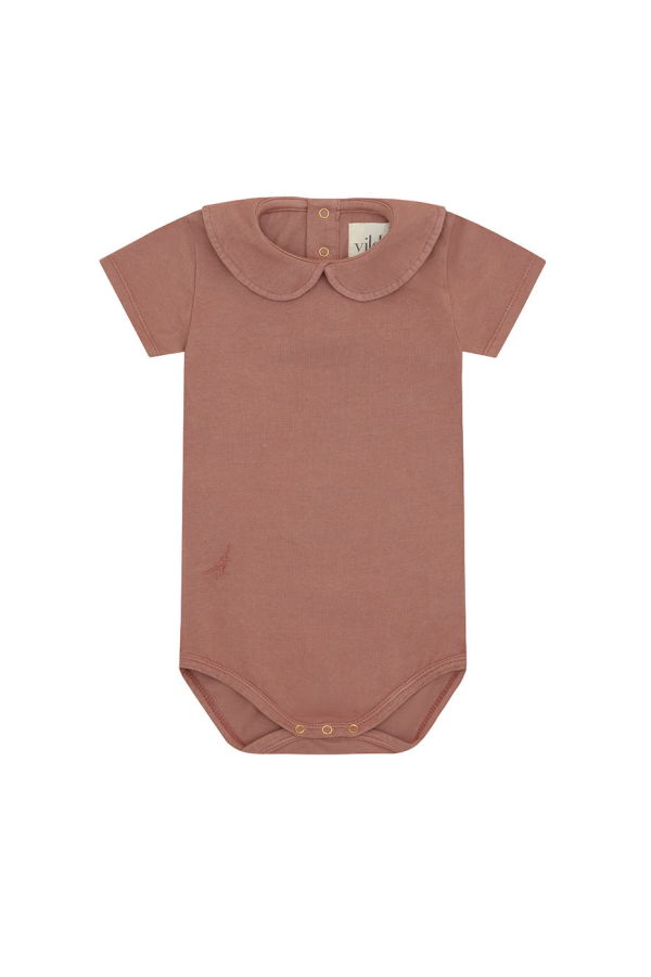 Vild House of Little SS Organic Cotton Collared Bodysuit - Happy Green