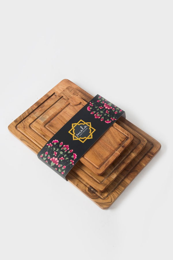 Mela Artisans Acacia Wood Cutting Board Set 3 Piece