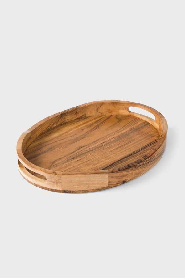 Mela Artisans Acacia Wood Oval Serving Tray