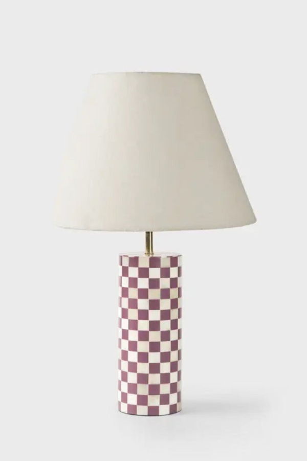 Mela Artisans Checkered Bone Inlay Table Lamp Base