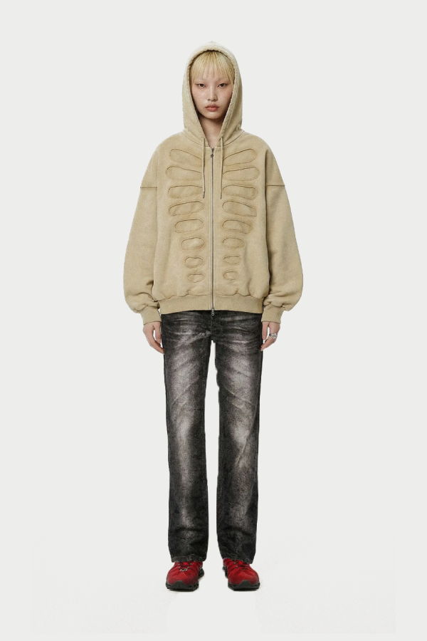 Avavav Tim OS Shoulderless Hoodie With Lined Cut-Out Application