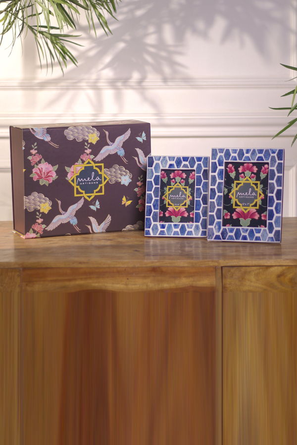 Mela Artisans Gramercy Inlay Photo Frame Gift Box Set