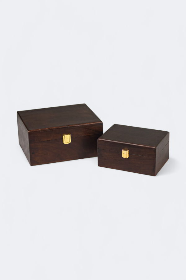 Mela Artisans Handcrafted Acacia Box Set Gift Box - Urban Walnut