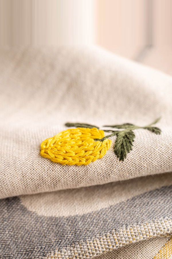 Olive and Loom Lemon Hand-Stitched Towel Set