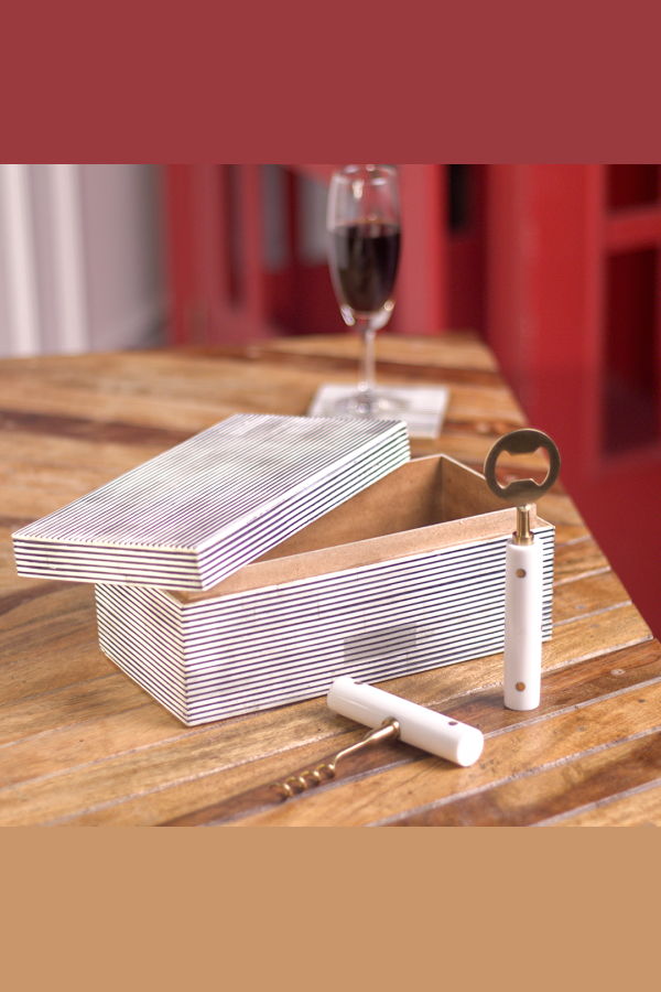 Mela Artisans Pinstripe Inlay Bar Accessories Gift Set