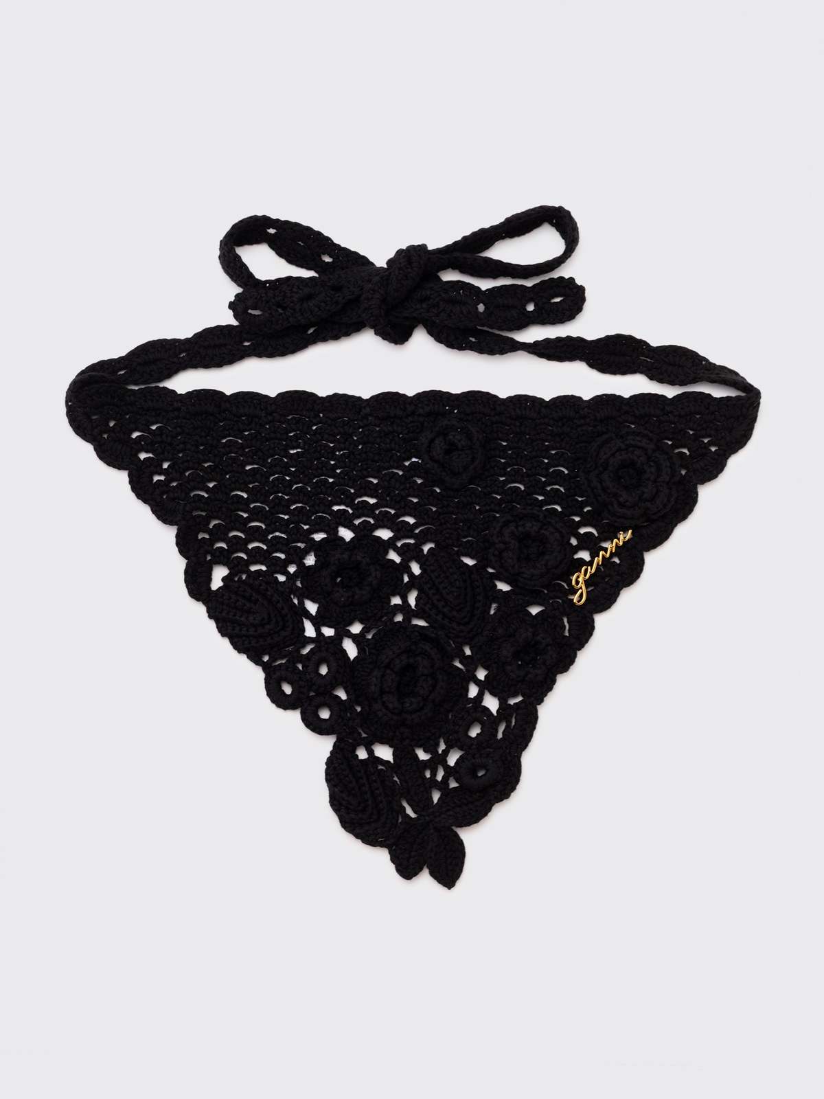 Ganni Head Scarf Crochet - Black - Image 1 of 3