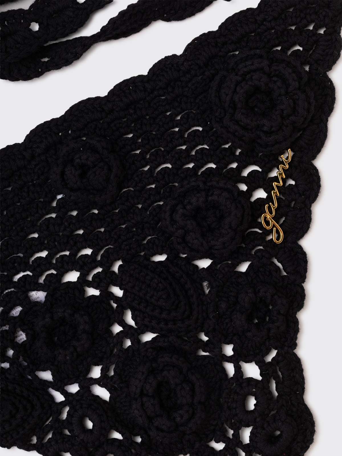 Ganni Head Scarf Crochet - Black - Image 2 of 3