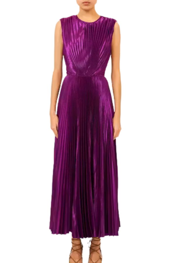 Ulla Johnson Malin S/S Satin Dress - Amaranth