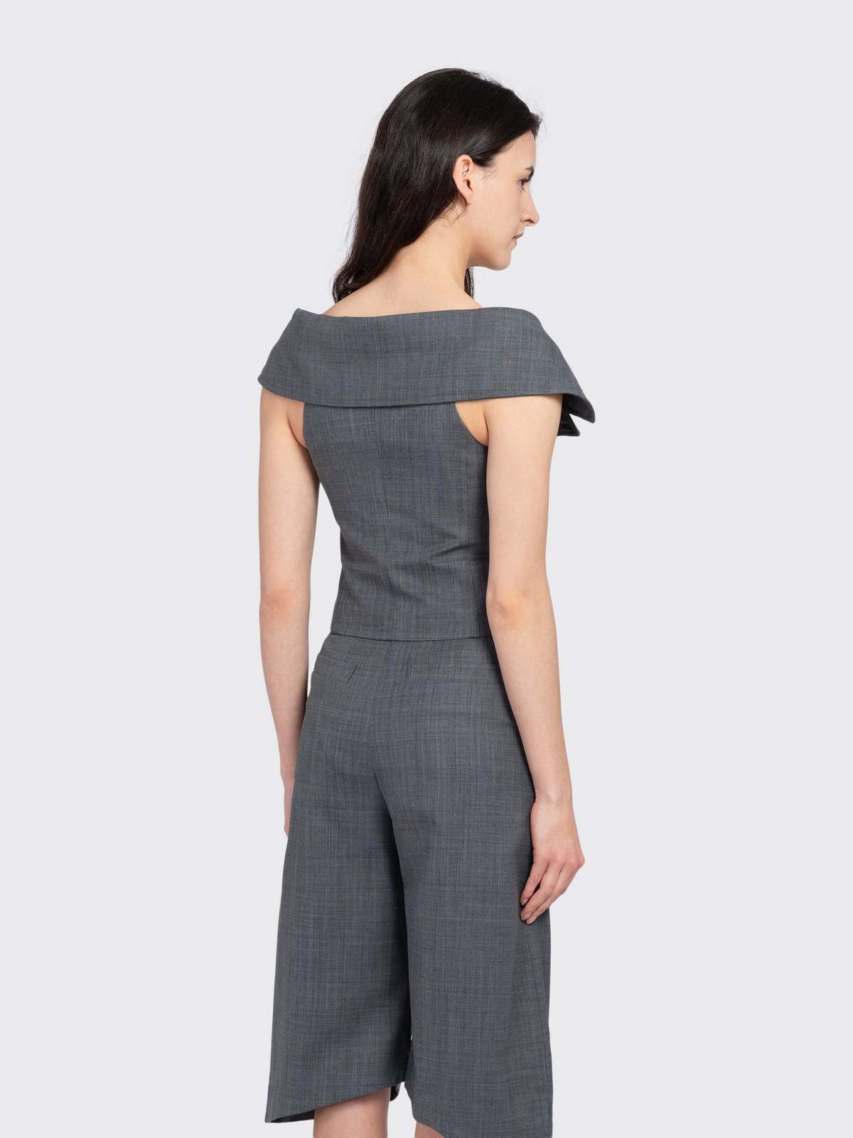 Ganni Wool Melange Suiting Vest - Phantom - Image 3 of 4