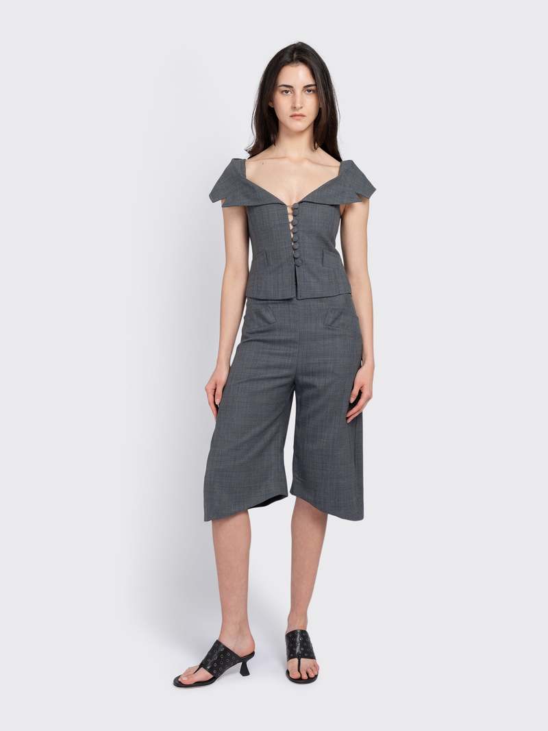 Ganni Wool Melange Suiting Vest - Phantom