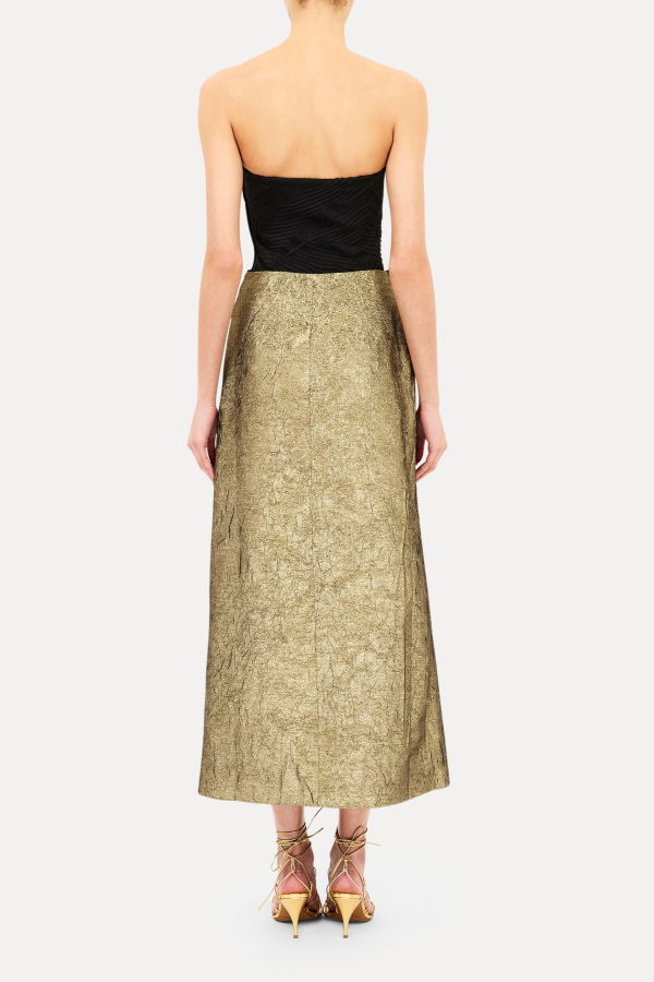 Ulla Johnson Ellis Taffeta Midi Skirt - Light Gold