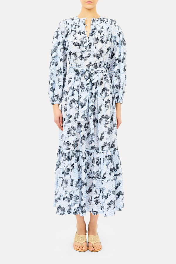 Ulla Johnson Serephina Long Sleeve Cotton Dress - Ciel