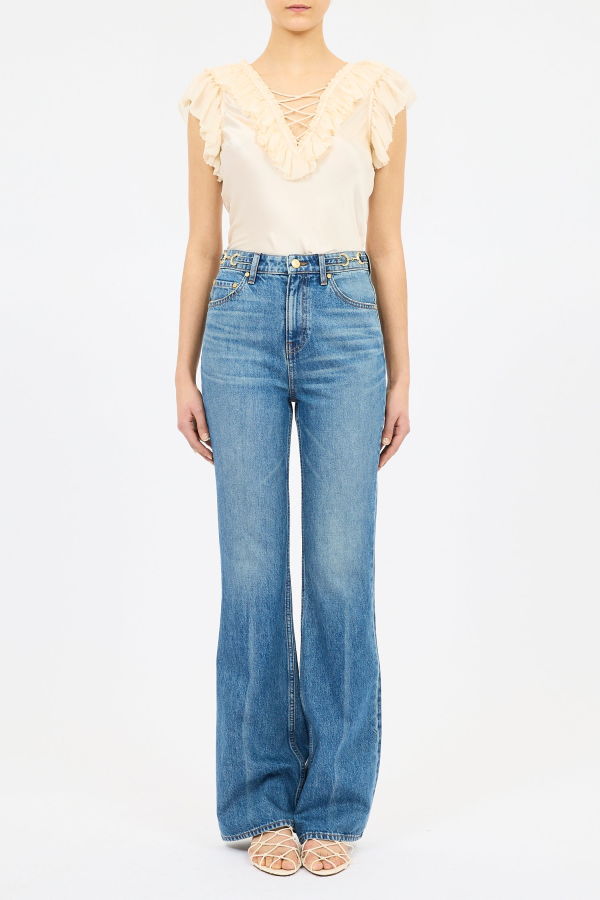 Ulla Johnson The Colette Straight Leg Jean - Danube