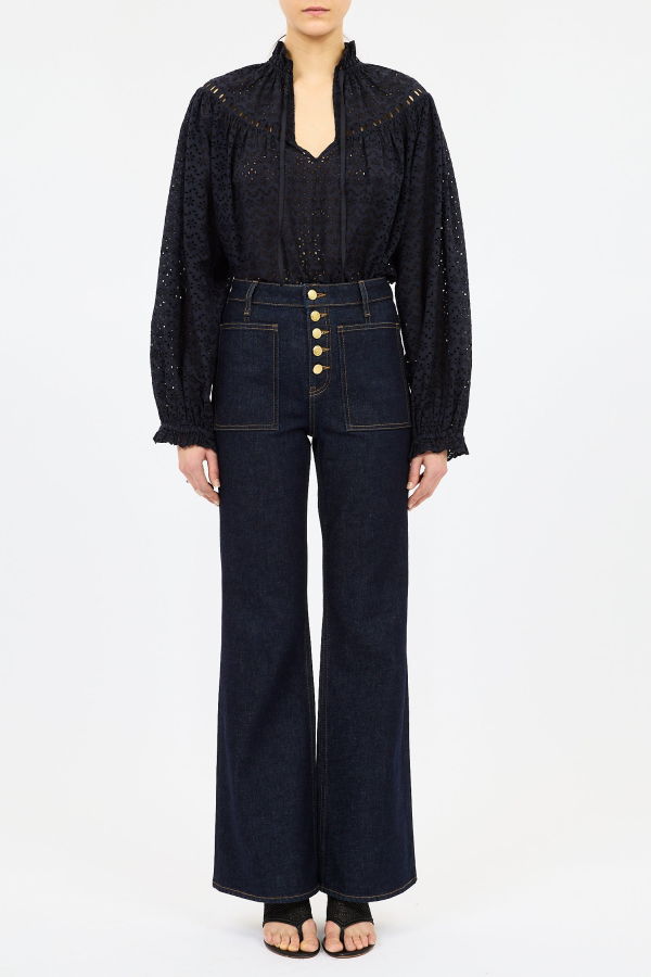 Ulla Johnson The Stretch Lou Kick Flare Jean - Tigris