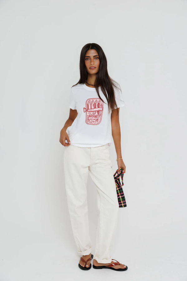 Sunny Somewhere Sardine Summer Femme Crew Tee